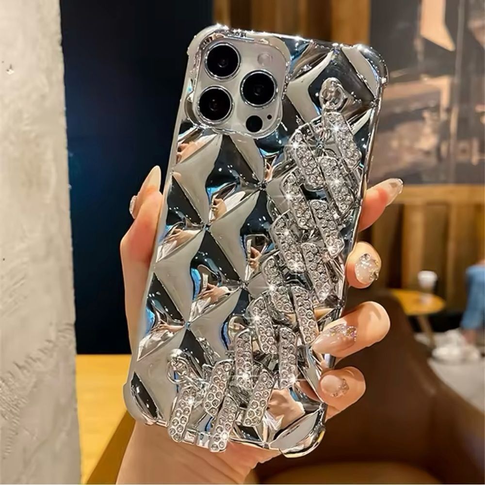 Luxurious Silver Chain Design iPhone 16 Pro Max Case